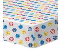 Drap housse enfant imprimé 100% Coton - AVENGERS TEAM - Blanc - 90x190/200cm