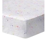Drap housse enfant imprimé 100% Coton - BLUEY COLORFUL - Blanc/Rose - 90x190cm