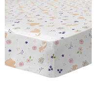 Drap housse enfant imprimé 100% Coton - DISNEY PRINCESSE BAL - Blanc/rose - 90x190cm