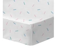 Drap housse enfant imprimé 100% Coton - DISNEY STITCH STRIPE - Blanc - 90x190/200cm