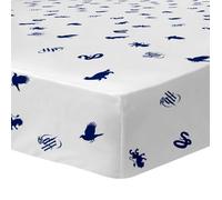 Drap housse enfant imprimé 100% Coton - HARRY POTTER BLASON - Blanc - 90x190/200cm