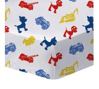 Drap housse enfant imprimé 100% Coton - PAT PATROUILLE PATBOY - Blanc - 90x190/200cm
