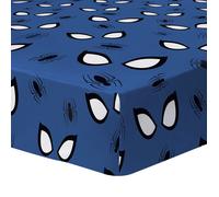 Drap housse enfant imprimé 100% Coton - SPIDERMAN HOME TRUE HERO - Bleu - 90x190cm
