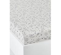 Drap-housse enfant INTERGALACTIC gris clair imprimé 90X140