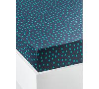 Drap-housse enfant JUNGLE NIGHT marine / vert 90X190