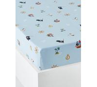 Drap-housse enfant P COMME PIRATE bleu 90X200