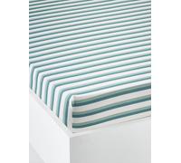 Drap-housse enfant QUEL CHANTIER ! écru / vert 90X190