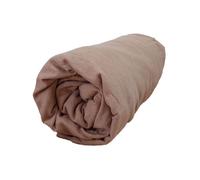 Drap housse flanelle bonnet 30 cm 90x200 Noisette Tradilinge