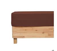 Atmosphera - Drap housse Flora - Gaze de coton Marron 140x190 cm