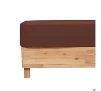 Atmosphera – Drap housse Flora – Gaze de coton 160x200 cm – Marron