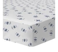Drap-housse Football 100% Coton, Fff Bleu 90X190