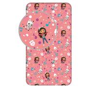 Drap-housse Gabby's Dollhouse pour Enfant, 100 % Coton, Taille 90 x 200 cm