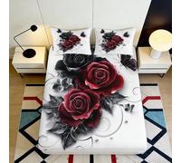 Drap-Housse Hérisson Violet Cartoon 3D Printed Microfiber Lavable Antidérapant Décor Chambre Fleurs Forêt Adolescents Adultes 90x200x25cm