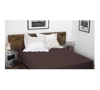 Drap Housse - HOME LINGE PASSION - Chocolat - 100% Coton - Bonnet 30 cm - 160 x 200 cm