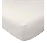 HOMESCAPES Drap-Housse 150x200 cm à Grands Bonnets, Coloris Blanc, Drap en Flanelle 160 g/m²