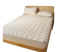 Drap Housse Housse de Matelas imperméable, Drap-Housse Multi-Tailles, Couvre-lit Lavable en Machine for lit Double pour Matelas(Type 2-Cream,135x200cm)