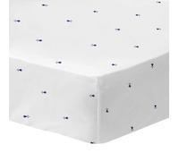 Drap housse imprimé 100% Coton - MATT & ROSE - Bretagne BREIZH - Blanc - 90x190/200cm