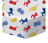 Drap Housse Imprimé 100% Coton, Pat Patrouille Patboy Blanc 90X190