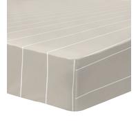 Drap Housse Imprimé 100% Coton, Stripes Grège 90X190