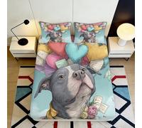 Drap Housse imprimé 3D Chien Douillet Microfiber Pochette Profonde Antidérapant Drap Housse Chien Douillet Mattress Fitted Cover pour Chambre Adulte 200x200x25cm