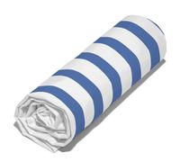 Drap housse imprimé 90x190 cm 100% coton biologique OCTOPUSSE à rayures Bleu et Blanc Bonnet 25 cm