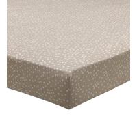 Drap Housse imprimé en Bambou, Alice, 140 x 190 cm, Origin, Marron