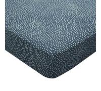 Drap Housse imprimé en Lyocell, Jade, 160 x 200 cm, Origin, Bleu
