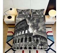 Drap Housse imprimée 3D Monument Romain Microfibre Grande Poche antidérapant Chambre thème Rome Mattress Fitted Cover pour Adulte Lavable Protection Matelas 120x200x25cm