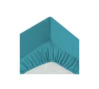 Drap-housse ""Carina"" en coton bleu canard 90x190cm - Atmosphera Créateur d'intérieur