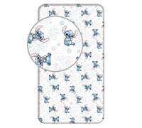 Drap-housse - JERRY FABRICS - Lilo et Stitch - 90 x 200 cm - 100% coton - Blanc