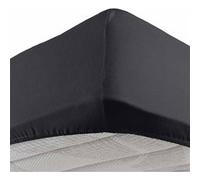douceur d'intérieur, Drap Housse (140 x 190 cm) Jersy Charbon, 100% Coton Jersey
