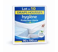 Drap Housse Jetable 90X190 | Lot de 10 Housses Matelas Grand Bonnet | Anti Tâches | Hygiène Protection Literie Gîtes - Camping - Location Tourisme - Médical