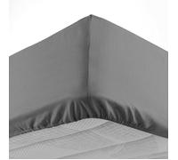 Douceur d'Intérieur – Drap housse Lina 140 x 190 cm, bonnet 30 cm, 100% coton – Anthracite