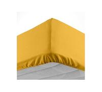 Douceur d'Intérieur – Drap housse Lina – 140 x 190 cm – 100% coton – Curry