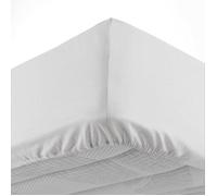 douceur d'intérieur, Drap Housse (140 x 190 cm) Lina Blanc, 100% Coton