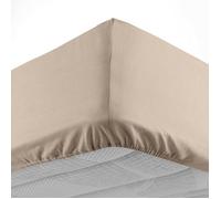 douceur d'intérieur, Drap Housse (160 x 200 cm) Lina Sable, 100% Coton