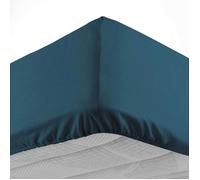 Douceur d'Intérieur – Drap housse Lina – 180 x 200 cm – Bonnet 30 cm – 100% coton – Bleu