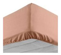douceur d'intérieur, Drap Housse (180 x 200 cm) Lina Blush, 100% Coton