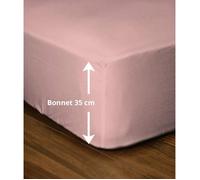 Drap-housse - LOVELY HOME - LH71625 - 140x190+35 cm - Rose