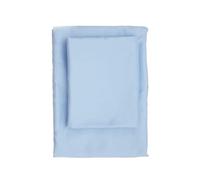 Drap-Housse Luxueux en Satin pour lit Double, Petit, 100% Coton, 130 x 190 + 30 cm, 210 Fils, Lavable en Machine à 30 °C, Couleur Bleu élégant pour Plus de Confort