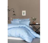 Drap-Housse Luxueux satiné pour lit Simple XL, 100% Coton, 100 x 200 + 40 cm, 210 Fils au Pouce carré, Lavable en Machine à 30 °C, Couleur Bleu élégant pour Un Confort Ultime