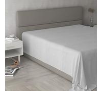Drap Housse Max Color 100% Coton, Gris Clair, Double Maxi