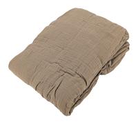Drap housse MILOS mousseline de coton 140x200 cm bonnet 30 cm uni marron camel