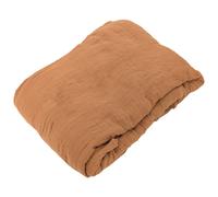 Drap housse MILOS mousseline de coton 140x200 cm bonnet 30 cm uni marron terre cuite