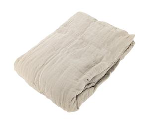 Drap housse MILOS mousseline de coton 160x200 cm bonnet 30 cm uni beige ficelle