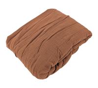 Drap housse MILOS mousseline de coton 160x200 cm bonnet 30 cm uni marron cognac