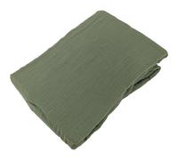 Drap housse MILOS mousseline de coton 160x200 cm bonnet 30 cm uni vert mousse