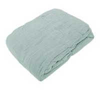 Drap housse MILOS mousseline de coton 180x200 cm bonnet 30 cm uni vert lichen