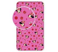 Drap housse - Minnie Hearts - Coton 100% - 90 x 200 cm - Lavable en machine