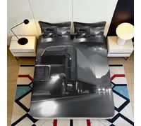 Drap-Housse Motif Camion Impression 3D Microfibre Poche Profonde Anti-Glisse Housse de Matelas Camion pour Chambre Adulte 90x200x25cm